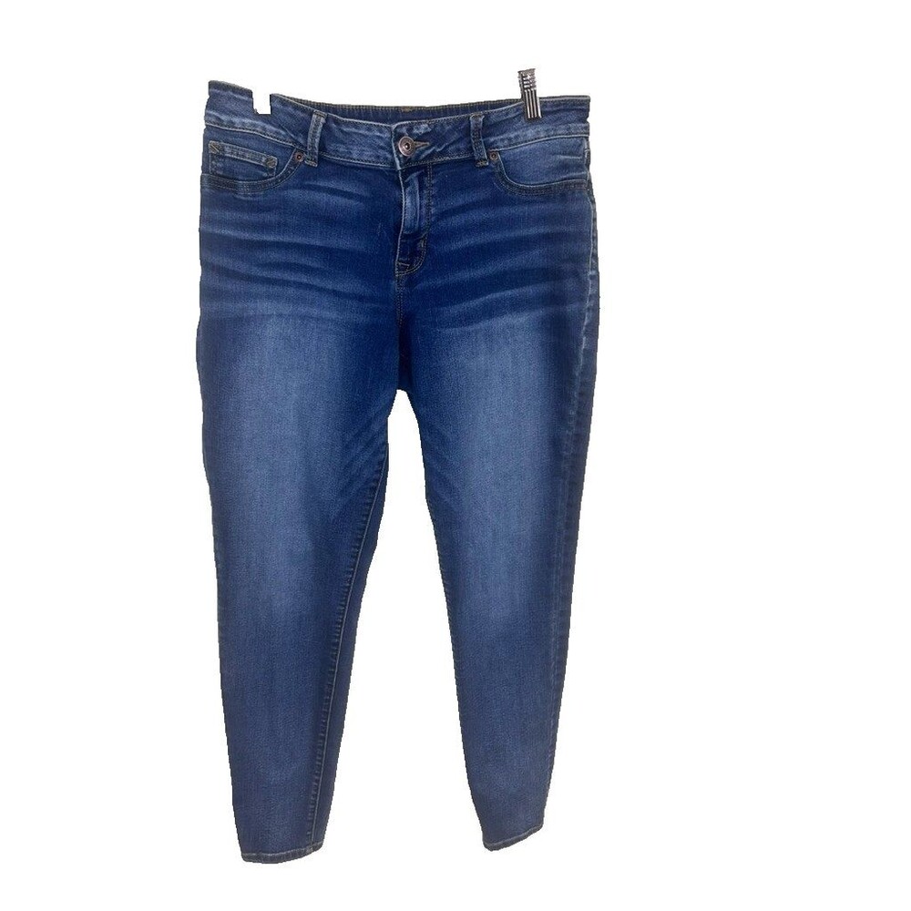 Maurices Womens Large Long Mid-Rise Denim Blue Jeans